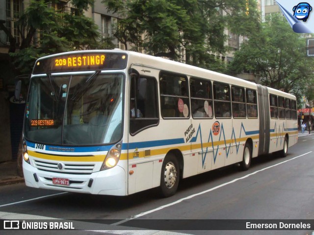 Restinga Transportes Coletivos 2406 na cidade de Porto Alegre, Rio Grande do Sul, Brasil, por Emerson Dorneles. ID da foto: 12079237.