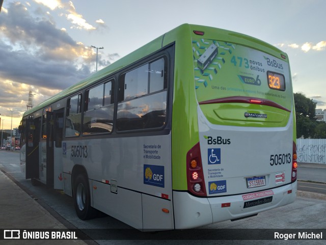 BsBus Mobilidade 505013 na cidade de Taguatinga, Distrito Federal, Brasil, por Roger Michel. ID da foto: 12079948.