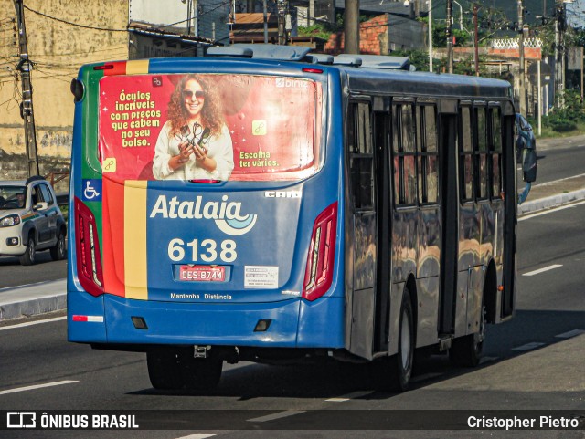 Viação Atalaia Transportes 6138 na cidade de Aracaju, Sergipe, Brasil, por Cristopher Pietro. ID da foto: 12080844.