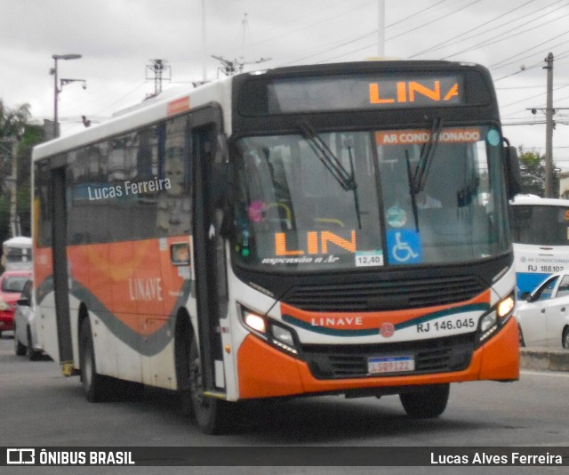 Linave Transportes RJ 146.045 na cidade de Nova Iguaçu, Rio de Janeiro, Brasil, por Lucas Alves Ferreira. ID da foto: 12081060.