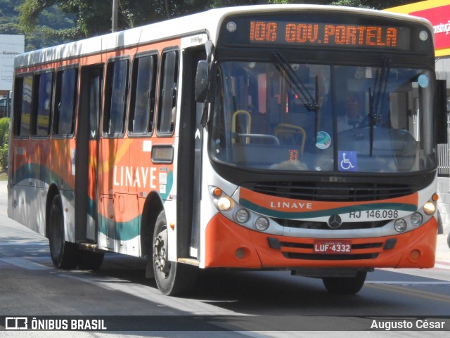 Linave Transportes RJ 146.098 na cidade de Miguel Pereira, Rio de Janeiro, Brasil, por Augusto César. ID da foto: 12080952.
