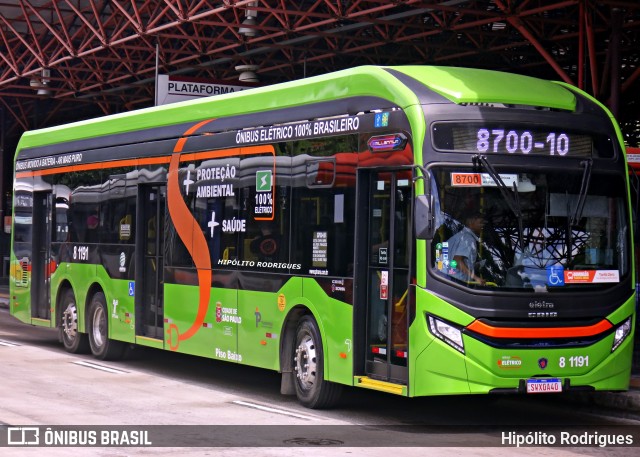 TRANSPPASS - Transporte de Passageiros 8 1191 na cidade de São Paulo, São Paulo, Brasil, por Hipólito Rodrigues. ID da foto: 12080556.