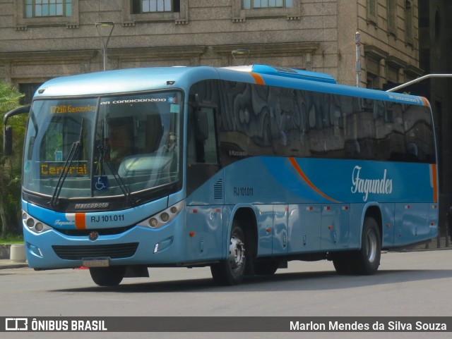 Auto Ônibus Fagundes RJ 101.011 na cidade de Rio de Janeiro, Rio de Janeiro, Brasil, por Marlon Mendes da Silva Souza. ID da foto: 12079598.
