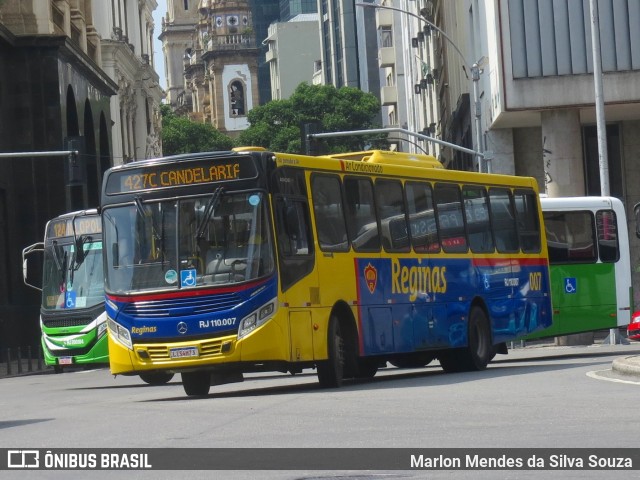 Auto Viação Reginas RJ 110.007 na cidade de Rio de Janeiro, Rio de Janeiro, Brasil, por Marlon Mendes da Silva Souza. ID da foto: 12079707.
