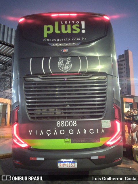 Viação Garcia 88008 na cidade de Presidente Prudente, São Paulo, Brasil, por Luis Guilherme Costa. ID da foto: 12079871.