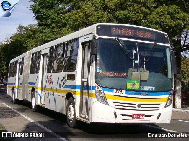 Restinga Transportes Coletivos 2401 na cidade de Porto Alegre, Rio Grande do Sul, Brasil, por Emerson Dorneles. ID da foto: 12079327.
