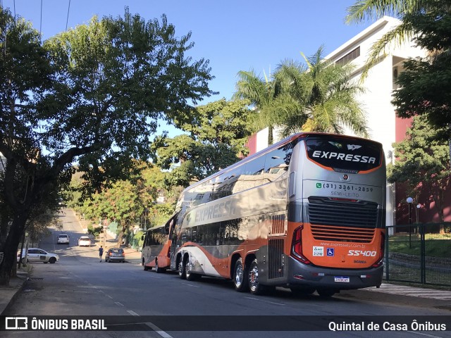 Expressa Turismo 55400 na cidade de Belo Horizonte, Minas Gerais, Brasil, por Quintal de Casa Ônibus. ID da foto: 12079041.