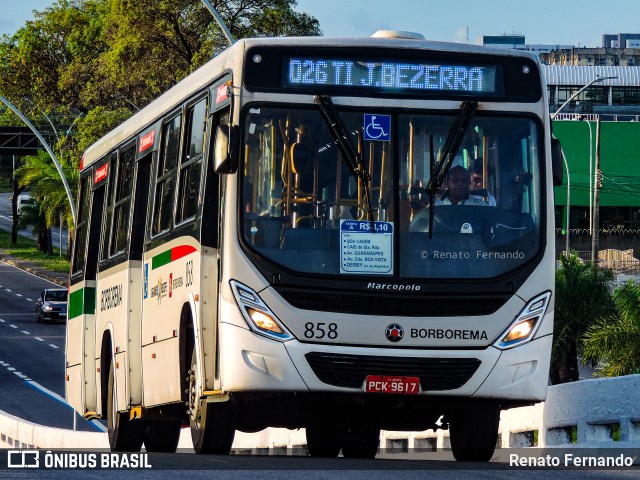 Borborema Imperial Transportes 858 na cidade de Recife, Pernambuco, Brasil, por Renato Fernando. ID da foto: 12080866.