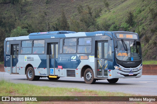 Bettania Ônibus 31174 na cidade de Belo Horizonte, Minas Gerais, Brasil, por Moisés Magno. ID da foto: 12080656.