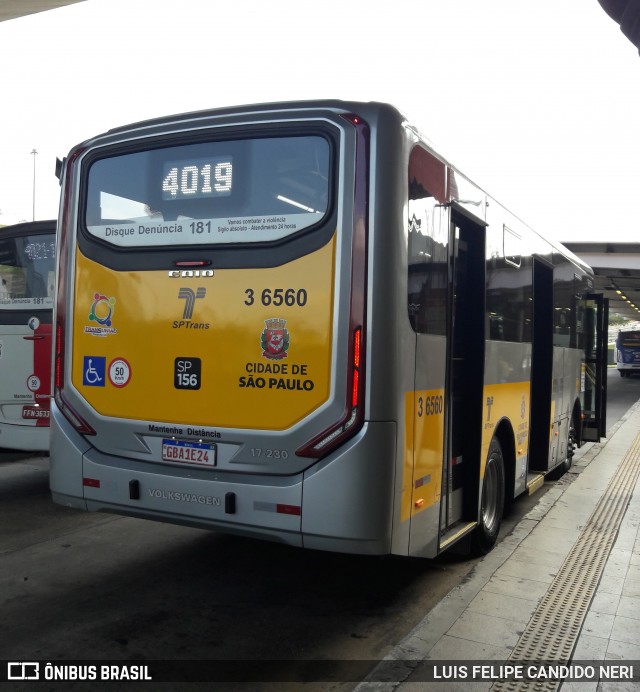 Transunião Transportes 3 6560 na cidade de São Paulo, São Paulo, Brasil, por LUIS FELIPE CANDIDO NERI. ID da foto: 12079444.