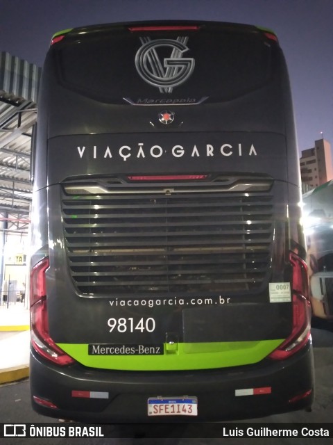 Viação Garcia 98140 na cidade de Presidente Prudente, São Paulo, Brasil, por Luis Guilherme Costa. ID da foto: 12079846.