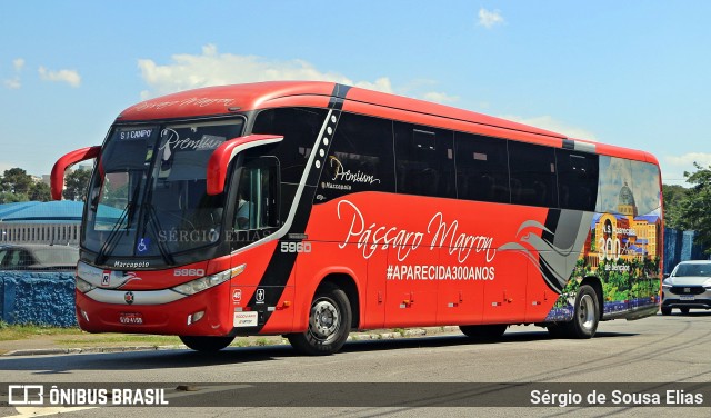 Empresa de Ônibus Pássaro Marron 5960 na cidade de São Paulo, São Paulo, Brasil, por Sérgio de Sousa Elias. ID da foto: 12080947.