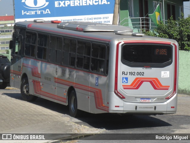 Viação Resendense RJ 192.002 na cidade de Resende, Rio de Janeiro, Brasil, por Rodrigo Miguel. ID da foto: 12080063.