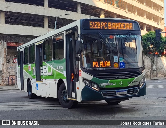 Transportes Mageli RJ 167.026 na cidade de Rio de Janeiro, Rio de Janeiro, Brasil, por Jonas Rodrigues Farias. ID da foto: 12083195.