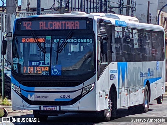 Viação Estrela 6.004 na cidade de São Gonçalo, Rio de Janeiro, Brasil, por Gustavo Ambrósio. ID da foto: 12083286.