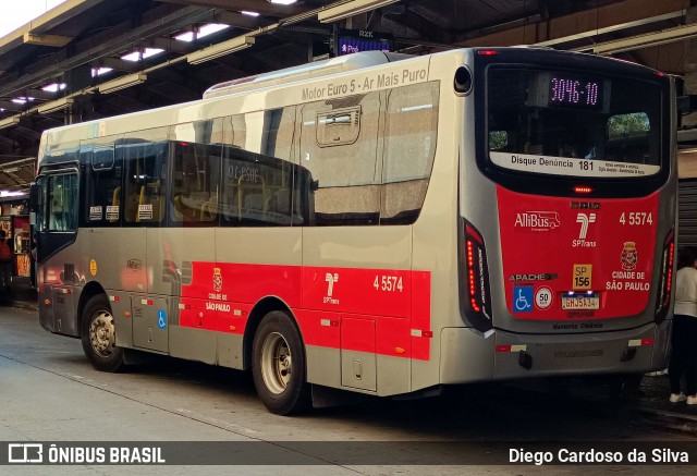 Allibus Transportes 4 5574 na cidade de São Paulo, São Paulo, Brasil, por Diego Cardoso da Silva. ID da foto: 12081954.