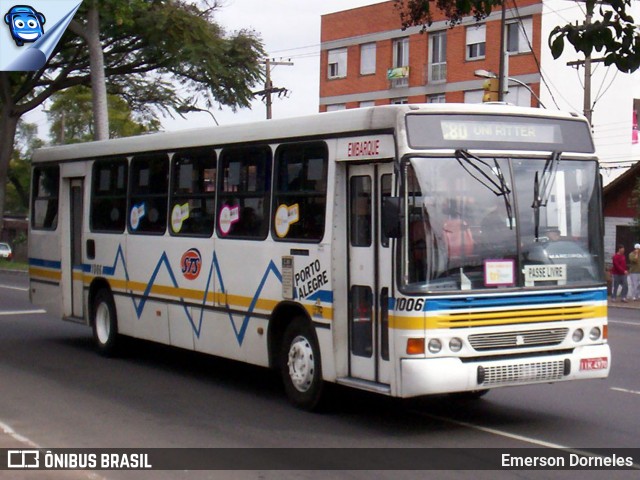 Trevo Transportes Coletivos 1006 na cidade de Porto Alegre, Rio Grande do Sul, Brasil, por Emerson Dorneles. ID da foto: 12082632.
