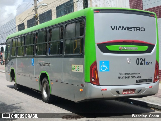 Via Metro - Auto Viação Metropolitana 0211514 na cidade de Fortaleza, Ceará, Brasil, por Wescley  Costa. ID da foto: 12082717.