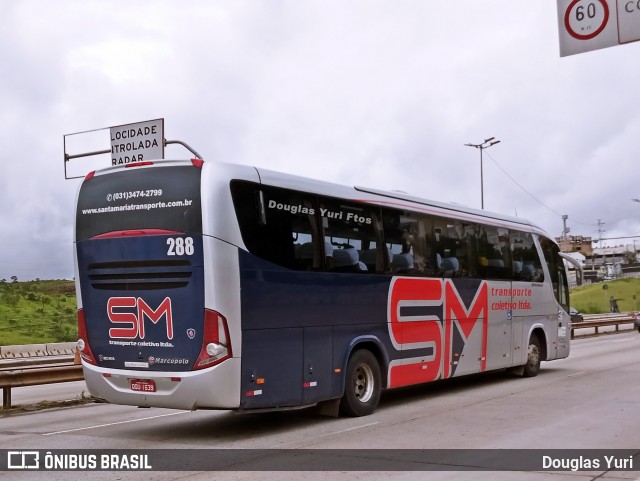 Transporte Coletivo Santa Maria 288 na cidade de Contagem, Minas Gerais, Brasil, por Douglas Yuri. ID da foto: 12081529.