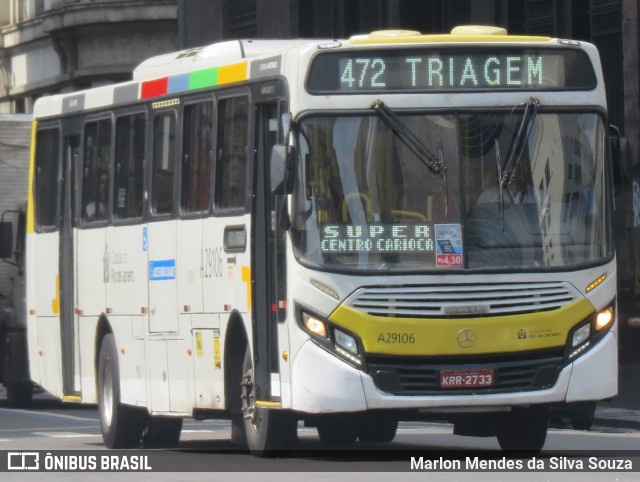Empresa de Transportes Braso Lisboa A29106 na cidade de Rio de Janeiro, Rio de Janeiro, Brasil, por Marlon Mendes da Silva Souza. ID da foto: 12082019.