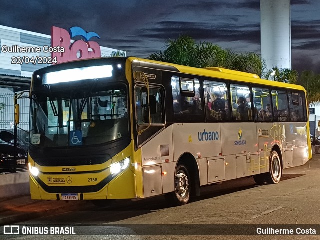 City Transporte Urbano Intermodal Sorocaba 2758 na cidade de Sorocaba, São Paulo, Brasil, por Guilherme Costa. ID da foto: 12081950.