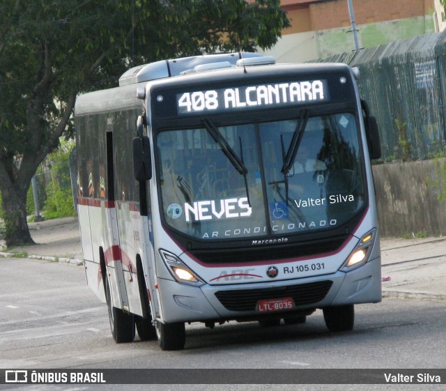 Auto Viação ABC RJ 105.031 na cidade de Niterói, Rio de Janeiro, Brasil, por Valter Silva. ID da foto: 12082209.