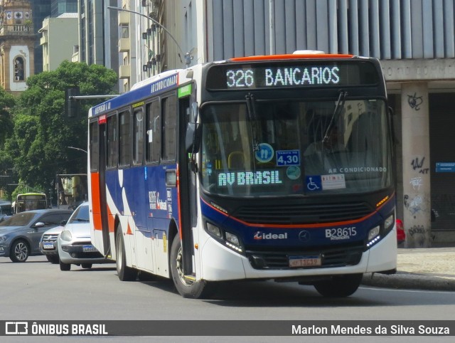 Viação Ideal B28615 na cidade de Rio de Janeiro, Rio de Janeiro, Brasil, por Marlon Mendes da Silva Souza. ID da foto: 12082062.