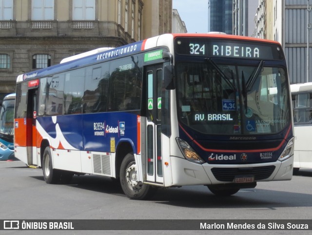 Viação Ideal B28594 na cidade de Rio de Janeiro, Rio de Janeiro, Brasil, por Marlon Mendes da Silva Souza. ID da foto: 12082115.