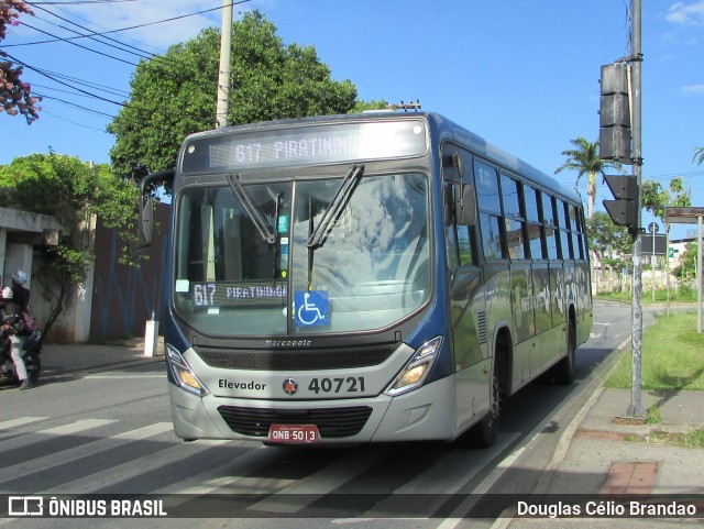 Milênio Transportes 40721 na cidade de Belo Horizonte, Minas Gerais, Brasil, por Douglas Célio Brandao. ID da foto: 12083173.