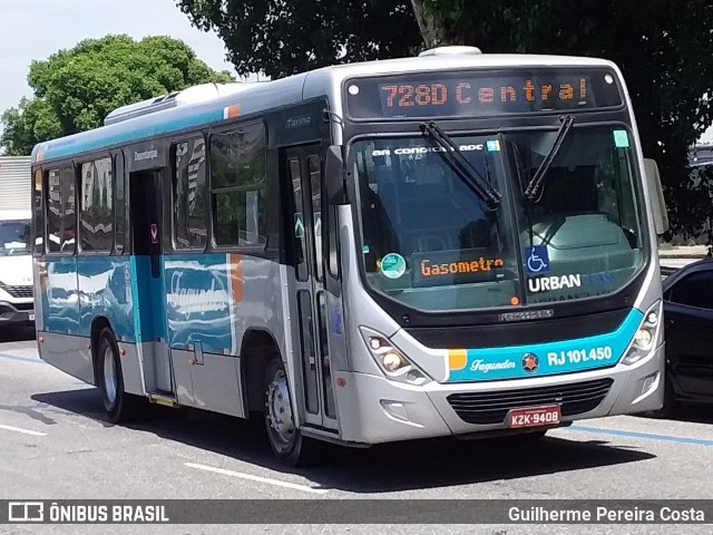 Auto Ônibus Fagundes RJ 101.450 na cidade de Rio de Janeiro, Rio de Janeiro, Brasil, por Guilherme Pereira Costa. ID da foto: 12081756.