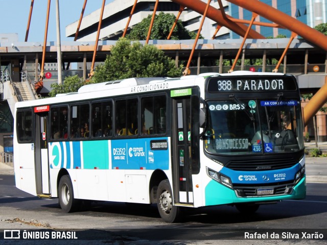 Transportes Campo Grande D53512 na cidade de Rio de Janeiro, Rio de Janeiro, Brasil, por Rafael da Silva Xarão. ID da foto: 12082802.