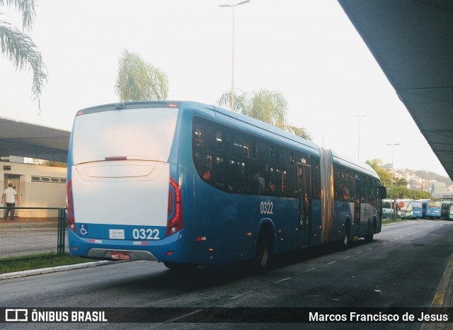 Transol Transportes Coletivos 0322 na cidade de Florianópolis, Santa Catarina, Brasil, por Marcos Francisco de Jesus. ID da foto: 12081577.
