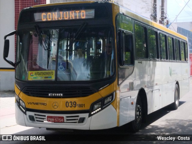 Via Metro - Auto Viação Metropolitana 0391801 na cidade de Fortaleza, Ceará, Brasil, por Wescley  Costa. ID da foto: 12082724.