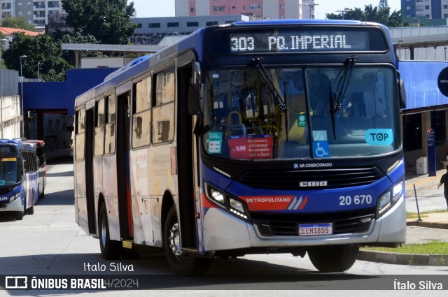 Auto Viação Urubupungá 20.670 na cidade de Osasco, São Paulo, Brasil, por Ítalo Silva. ID da foto: 12081704.