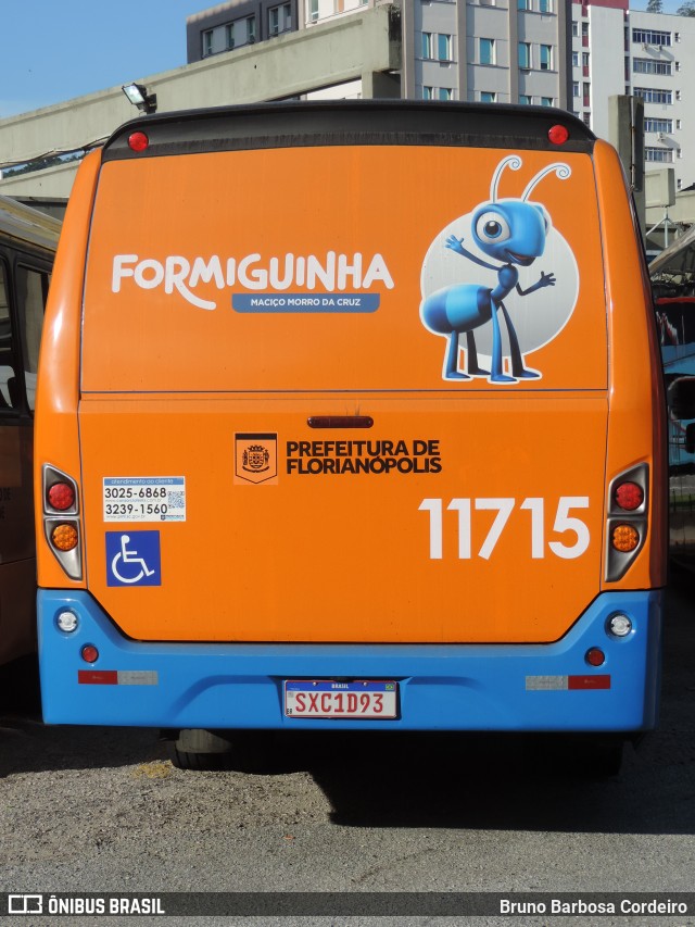 Canasvieiras Transportes 11715 na cidade de Florianópolis, Santa Catarina, Brasil, por Bruno Barbosa Cordeiro. ID da foto: 12083662.