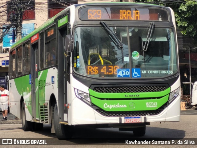Caprichosa Auto Ônibus B27043 na cidade de Rio de Janeiro, Rio de Janeiro, Brasil, por Kawhander Santana P. da Silva. ID da foto: 12084105.