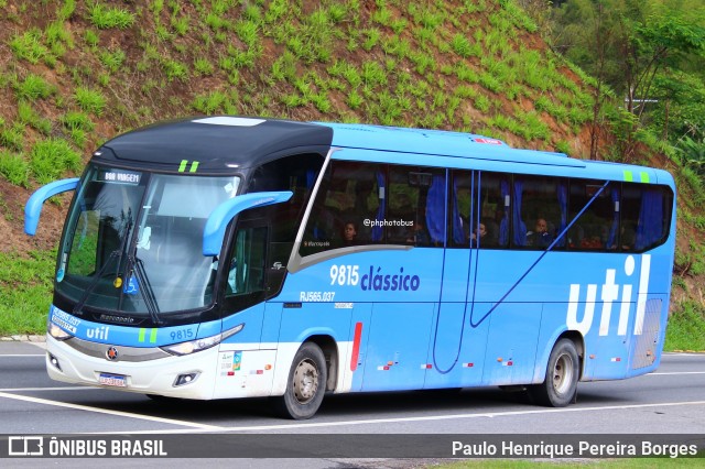 UTIL - União Transporte Interestadual de Luxo 9815 na cidade de Paracambi, Rio de Janeiro, Brasil, por Paulo Henrique Pereira Borges. ID da foto: 12084463.