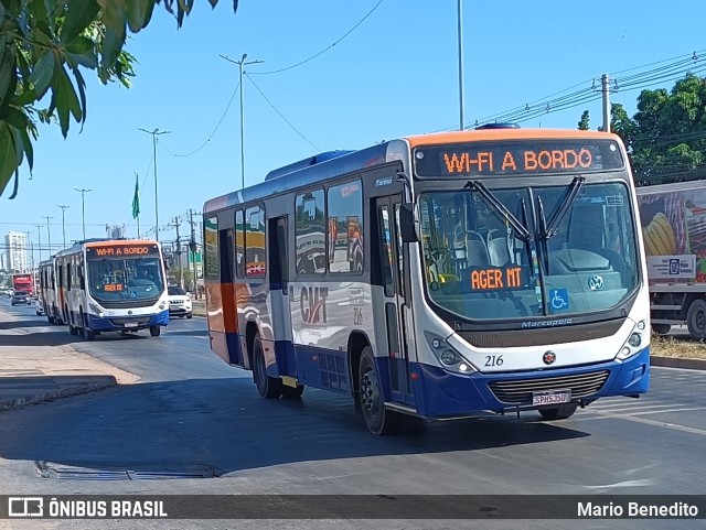 CMT - Consórcio Metropolitano Transportes 216 na cidade de Cuiabá, Mato Grosso, Brasil, por Mario Benedito. ID da foto: 12083893.