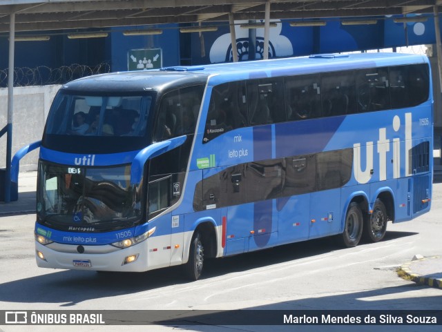 UTIL - União Transporte Interestadual de Luxo 11505 na cidade de Rio de Janeiro, Rio de Janeiro, Brasil, por Marlon Mendes da Silva Souza. ID da foto: 12083637.