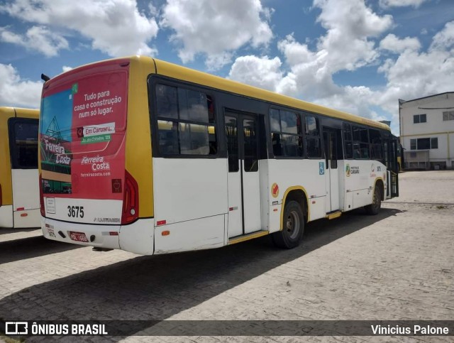 Coletivo Transportes 3675 na cidade de Caruaru, Pernambuco, Brasil, por Vinicius Palone. ID da foto: 12084182.