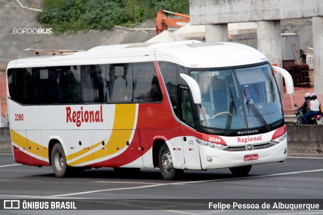 Viação Regional 2280 na cidade de Salvador, Bahia, Brasil, por Felipe Pessoa de Albuquerque. ID da foto: 12084439.