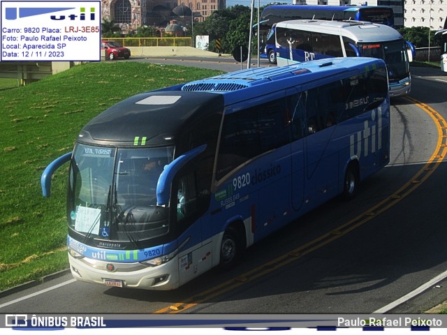 UTIL - União Transporte Interestadual de Luxo 9820 na cidade de Aparecida, São Paulo, Brasil, por Paulo Rafael Peixoto. ID da foto: 12084445.