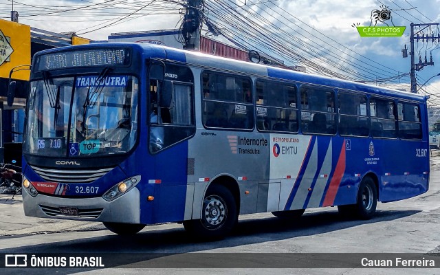 Viação Transdutra 32.607 na cidade de Itaquaquecetuba, São Paulo, Brasil, por Cauan Ferreira. ID da foto: 12083427.