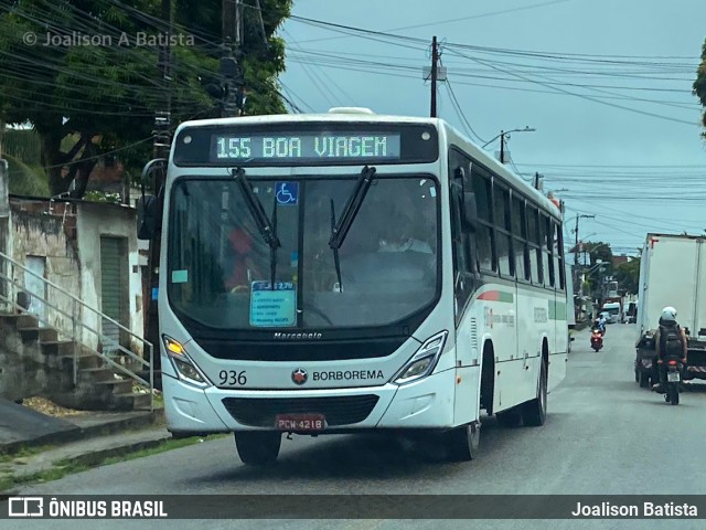 Borborema Imperial Transportes 936 na cidade de Recife, Pernambuco, Brasil, por Joalison Batista. ID da foto: 12141266.