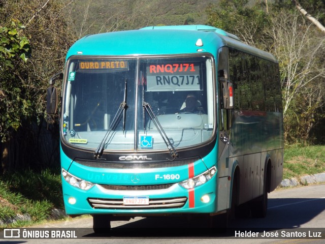 Univale Transportes F-1690 na cidade de Ouro Preto, Minas Gerais, Brasil, por Helder José Santos Luz. ID da foto: 12140321.
