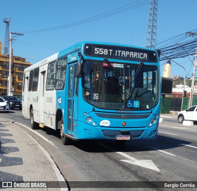 Vereda Transporte Ltda. 13184 na cidade de Vitória, Espírito Santo, Brasil, por Sergio Corrêa. ID da foto: 12185478.