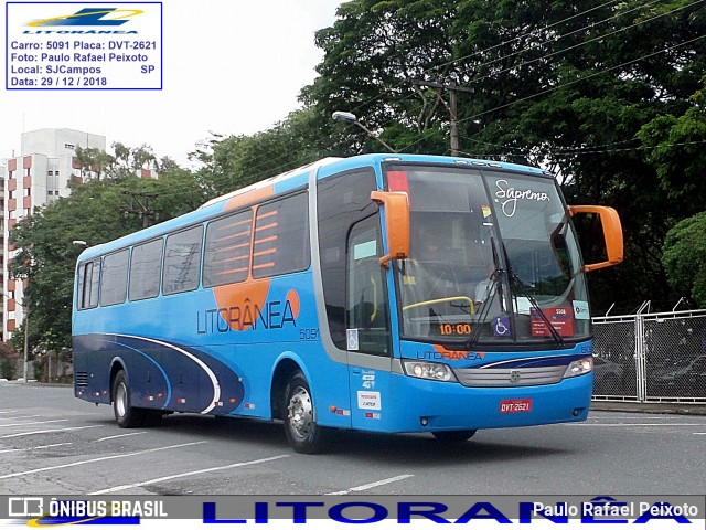 Litorânea Transportes Coletivos 5091 na cidade de São José dos Campos, São Paulo, Brasil, por Paulo Rafael Peixoto. Número da foto: #13297349.