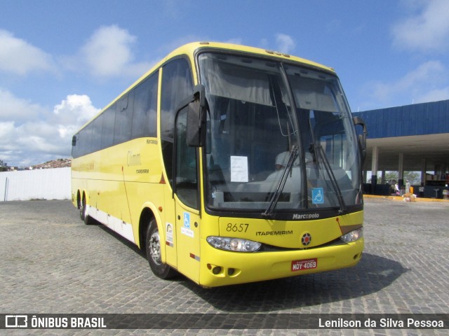 Viação Itapemirim 8657 na cidade de Caruaru, Pernambuco, Brasil, por Lenilson da Silva Pessoa. Número da foto: #13305978.