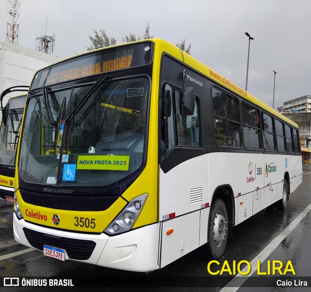 Coletivo Transportes 3505 na cidade de Caruaru, Pernambuco, Brasil, por Caio Lira. Número da foto: #13314662.