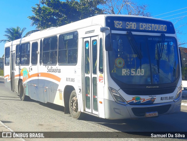 Auto Viação Salineira RJ 111.005 na cidade de Cabo Frio, Rio de Janeiro, Brasil, por Samuel Da Silva. Número da foto: #13313884.
